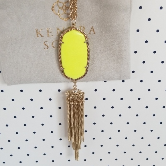 Kendra Scott Neon Yellow Rayne Necklace - Picture 2 of 4